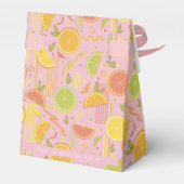 Retro Pink Summer Citrus Fruit Birthday Bedankdoosjes (Achterkant)