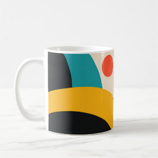 Retro Pink Teal Blue Geometric Abstract Koffiemok