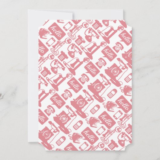 Retro Pink  Telefoon Vrijgezellenfeest Kaart (Voorkant)