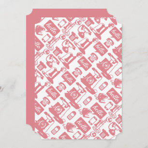 Retro Pink Telefoon Vrijgezellenfeest Kaart