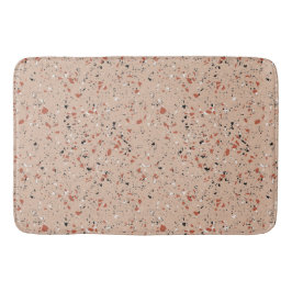Retro Pink Terrazzo Marble Pattern Badmat
