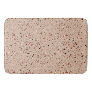 Retro Pink Terrazzo Marble Pattern Badmat