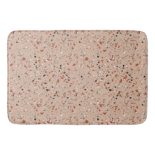 Retro Pink Terrazzo Marble Pattern Badmat (Voorkant)