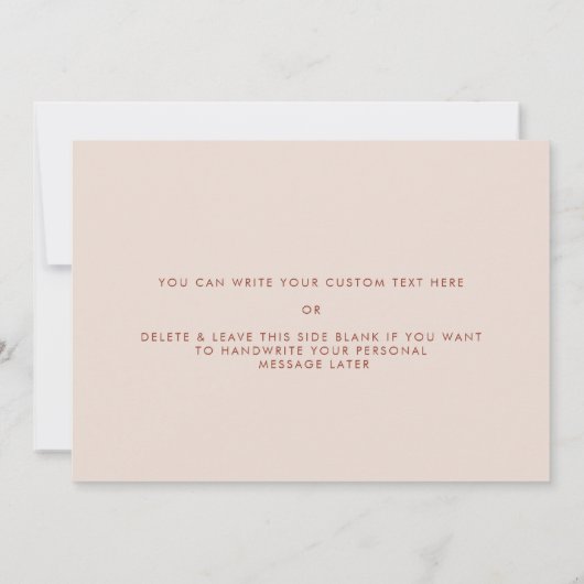 Retro Pink To my Bride op onze trouwdag kaart (Achterkant)