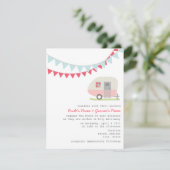 Retro Pink Trailer Weddenschap Kaart (Staand voorkant)