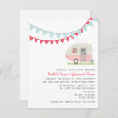 Retro Pink Trailer Weddenschap Kaart (Voorkant / Achterkant)