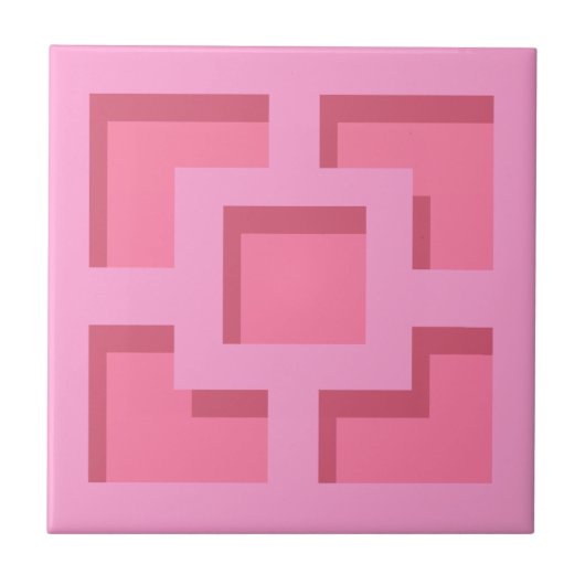 Retro Pink Trellis Ceramic Tile Tegeltje (Voorkant)
