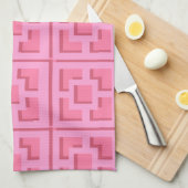 Retro Pink Trellis Kitchen Towels Theedoek (Quarter Fold)