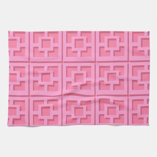 Retro Pink Trellis Kitchen Towels Theedoek (Horizontaal)