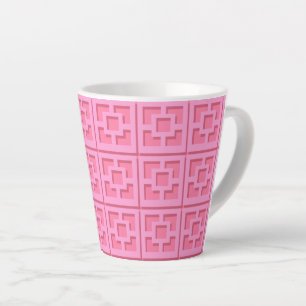 Retro Pink Trellis Latte Mok
