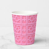 Retro Pink Trellis Paper cup Papieren Bekers (Rechts)