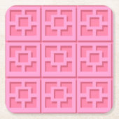 Retro Pink Trellis Paper Onderzetter (Voorkant)