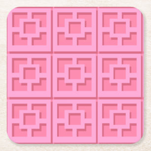 Retro Pink Trellis Paper Onderzetter