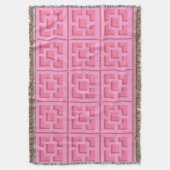 Retro Pink Trellis Throw Blanket Deken (Voorkant Verticaal)