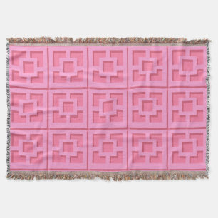 Retro Pink Trellis Throw Blanket Deken