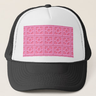 Retro Pink Trellis Trucker Hat Pet