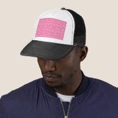 Retro Pink Trellis Trucker Hat Pet (In situ)
