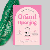 Retro Pink Trendy Arch Nieuwe Business Grand Openi Kaart