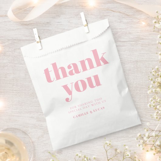 Retro Pink trendy bruiloft tas Bedankzakje (Geknipt)