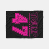 Retro Pink Trump 47 President Amerikaanse vlag voo Fleece Deken (Voorkant (Horizontaal))