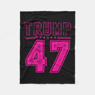 Retro Pink Trump 47 President Amerikaanse vlag voo Fleece Deken