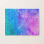 Retro Pink Turquoise Blue Paarse Tie Dye Legpuzzel (Horizontaal)