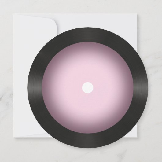 Retro Pink Vinyl Record Bruiloft Song Aanvraag Kaart (Achterkant)