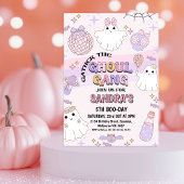 Retro Pink Wave Halloween Ghoul Gang Verjaardag Kaart