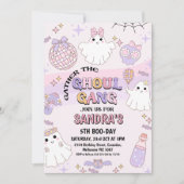 Retro Pink Wave Halloween Ghoul Gang Verjaardag Kaart (Voorkant)