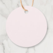 Retro Pink Wavy Scalloped Circle Script Dank u Bedankjes Labels (Achterkant)