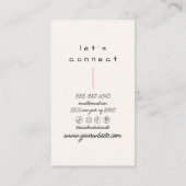 Retro Pink Wavy Stripes Trendy Boho Fun Girly Visitekaartje (Achterkant)