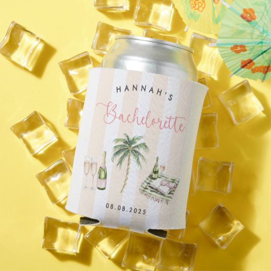 Retro Pink Wine Country Bachelorette Weekend Blikjeskoeler (Insitu Zomer)