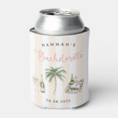 Retro Pink Wine Country Bachelorette Weekend Blikjeskoeler (Blikje Voorkant)