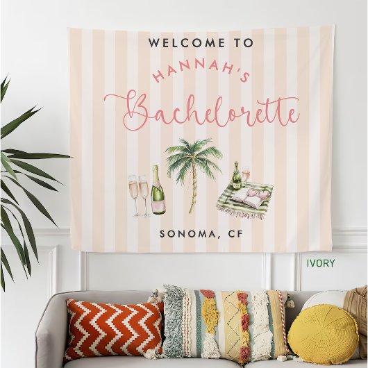 Retro Pink Wine Country Bachelorette Weekend Fleece Deken