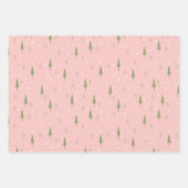 Retro Pink Woodland Scene Aangepaste foto's Kerstm Inpakpapier Vel (Voorkant 2)