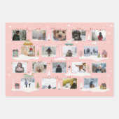 Retro Pink Woodland Scene Aangepaste foto's Kerstm Inpakpapier Vel (Voorkant)