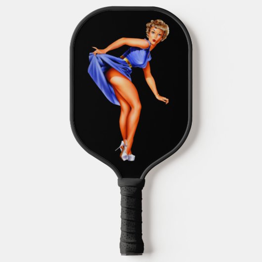 RETRO PINKUP GIRL PICKLEBALL PADDLE (Voorkant)