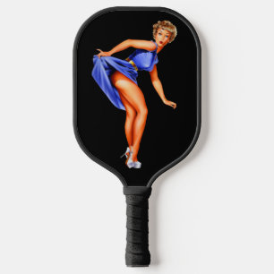 RETRO PINKUP MEISJE PICKLEBALL PADDLE