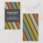 Retro Pinstripe - Stijl 1 Visitekaartje (Voorkant / Achterkant)
