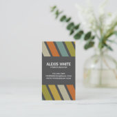 Retro Pinstripe - Stijl 1 Visitekaartje (Staand voorkant)