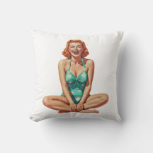 Retro PinUp 1950s Meisje in Bloemen Badpak