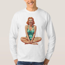 Retro PinUp 1950s Meisje in Bloemen Badpak