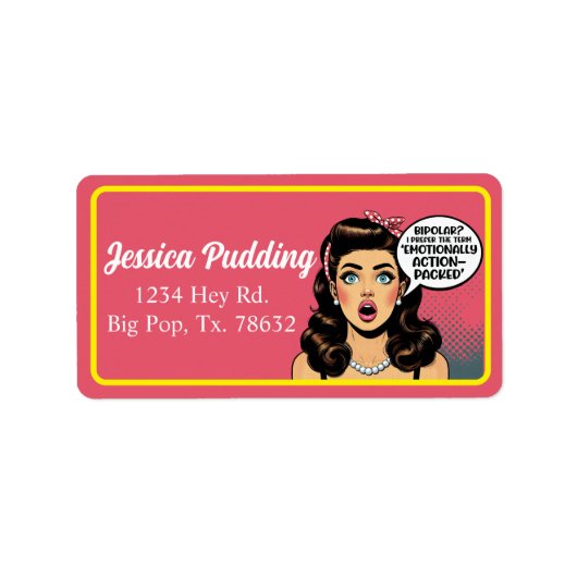 Retro Pinup_ Actie verpakt Etiket (Voorkant)