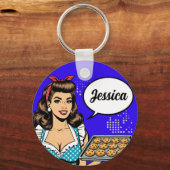 Retro Pinup_Bless Uw Hart Sleutelhanger (Voorkant)