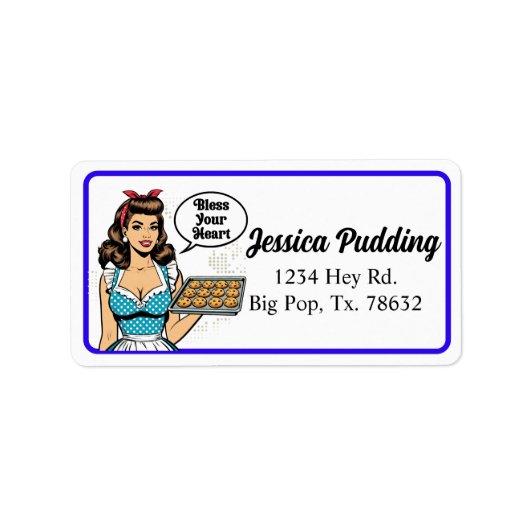 Retro Pinup_ Bless Your Heart Etiket (Voorkant)