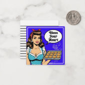 Retro Pinup_ Bless Your Heart Notitiekaartje (Voorkant / Achterkant in situ)