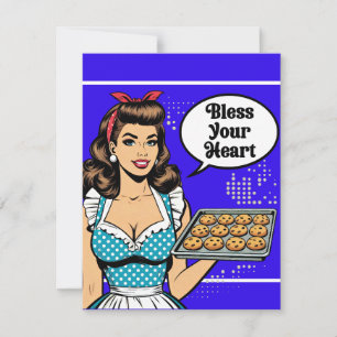 Retro Pinup_ Bless Your Heart RSVP Kaartje