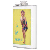 Retro Pinup  Cheesecake Meisje Witte Hip Heupfles (Links)