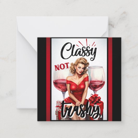 Retro Pinup Classy niet Trashy Notitiekaartje (Voorkant)