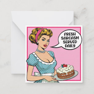 Retro Pinup_ dagelijks geserveerd Notitiekaartje